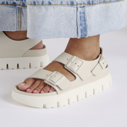 Papillio Milano Chunky Exquisite Leather Eggshell Sandals