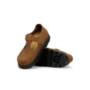 Papillio Paris Chunky Suede Leather Dark Tea Shoes
