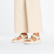 Papillio Theda Exquisite Smooth Leather Ecru Platform Wedge Sandals