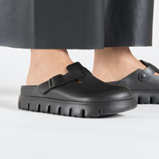 Papillio  Boston Exquisite Chunky Leather Black Clogs