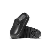 Papillio  Boston Exquisite Chunky Leather Black Clogs