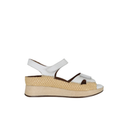 Piesanto 260403 Leather Rafia Adjustable Back Strap Sandal Natural Ice