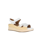 Piesanto 260403 Leather Rafia Adjustable Back Strap Sandal Natural Ice