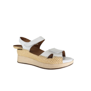 Piesanto 260403 Leather Rafia Adjustable Back Strap Sandal Natural Ice
