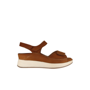 Piesanto 260412 Nubuck Velcro Adjustable Back Strap Sandal Walnut