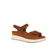 Piesanto 260412 Nubuck Velcro Adjustable Back Strap Sandal Walnut