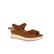 Piesanto 260412 Nubuck Velcro Adjustable Back Strap Sandal Walnut