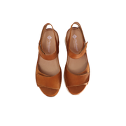 Piesanto 260412 Nubuck Velcro Adjustable Back Strap Sandal Walnut