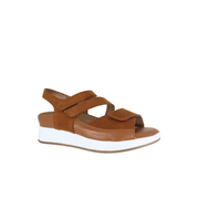 Piesanto 260423 Suede Leather Multi Adjustable Back Strap Sandal Walnut