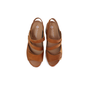 Piesanto 260423 Suede Leather Multi Adjustable Back Strap Sandal Walnut