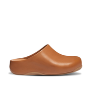 FitFlop Shuv Leather Clogs Brown