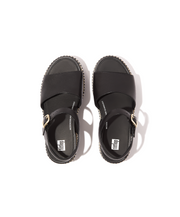 Fitflop Eloise Espadrille Leather Back Strap Wedge Sandals Black