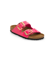 Birkenstock Arizona Big Buckle Birko-Flor Fuchsia Fusion Patent Sandals