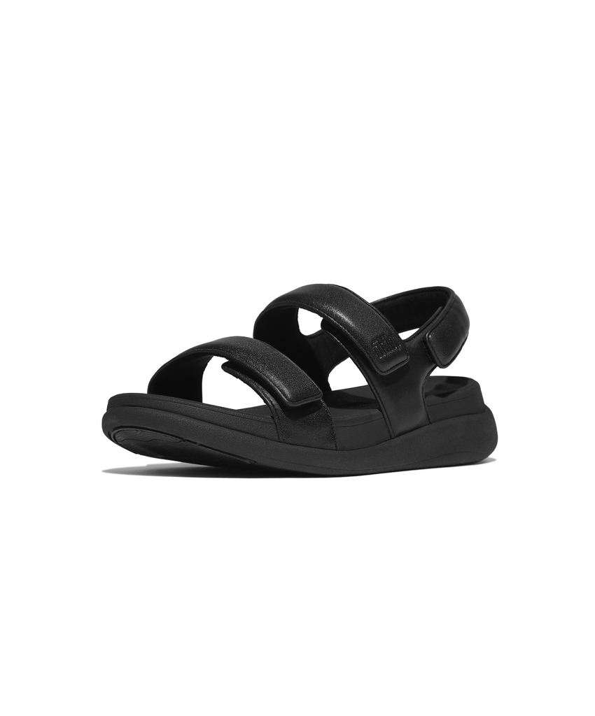 FitFlop F-Mode Go Adjustable Flatform Two Bar Slide Sandals - Platino