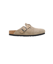 Birkenstock Boston Braided Suede/Oiled Leather Taupe Clogs