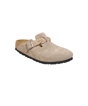 Birkenstock Boston Braided Suede/Oiled Leather Taupe Clogs
