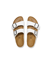 Birkenstock Arizona Birko-Flor White Pewter Buckle Sandals