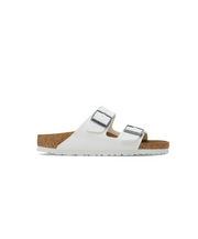 Birkenstock Arizona Birko-Flor White Pewter Buckle Sandals