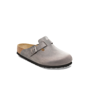birkenstock boston greay leather clog
