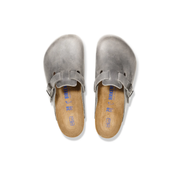 birkenstock boston greay leather clog