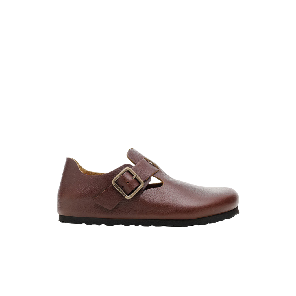 Birkenstock London Wire Buckle Natural Leather Vintage Wood Roast
