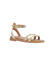 frankie4 womens strappy comfort sandal in gold