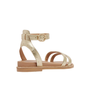 frankie4 womens strappy comfort sandal in gold