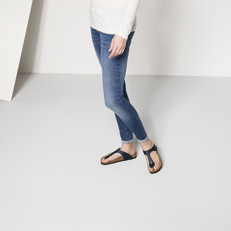 Birkenstock Gizeh Birko Flor Blue Sandals Free Shipping Bstore