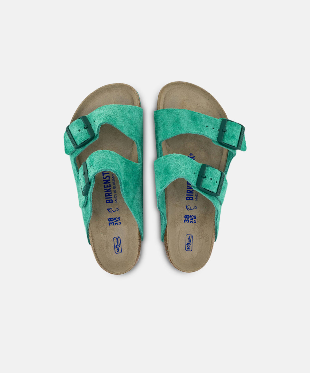 Birkenstock Suede Bold Green Soft Footbed | Free Shipping