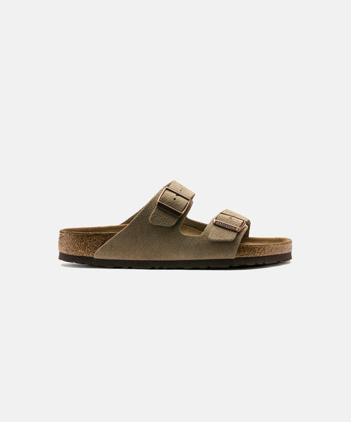 Birkenstock Arizona Suede Leather Taupe Soft Footbed Sandals | Free ...