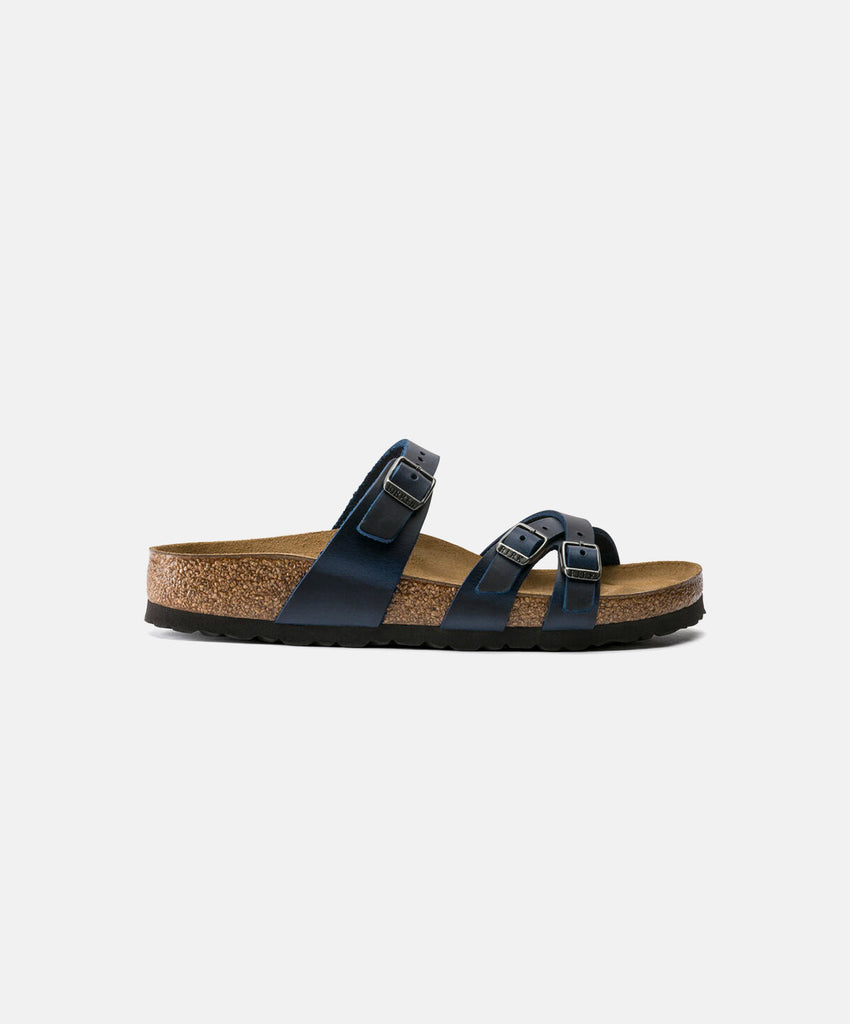 Birkenstock Franca Oiled Leather Blue Sandals | Free Express Shipping ...