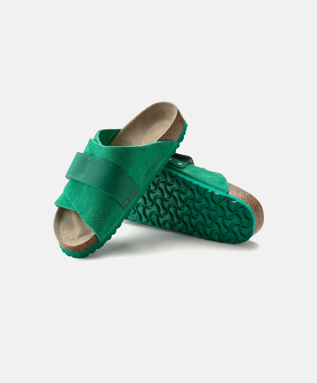 Birkenstock Kyoto Suede Leather Bold Green Sandals