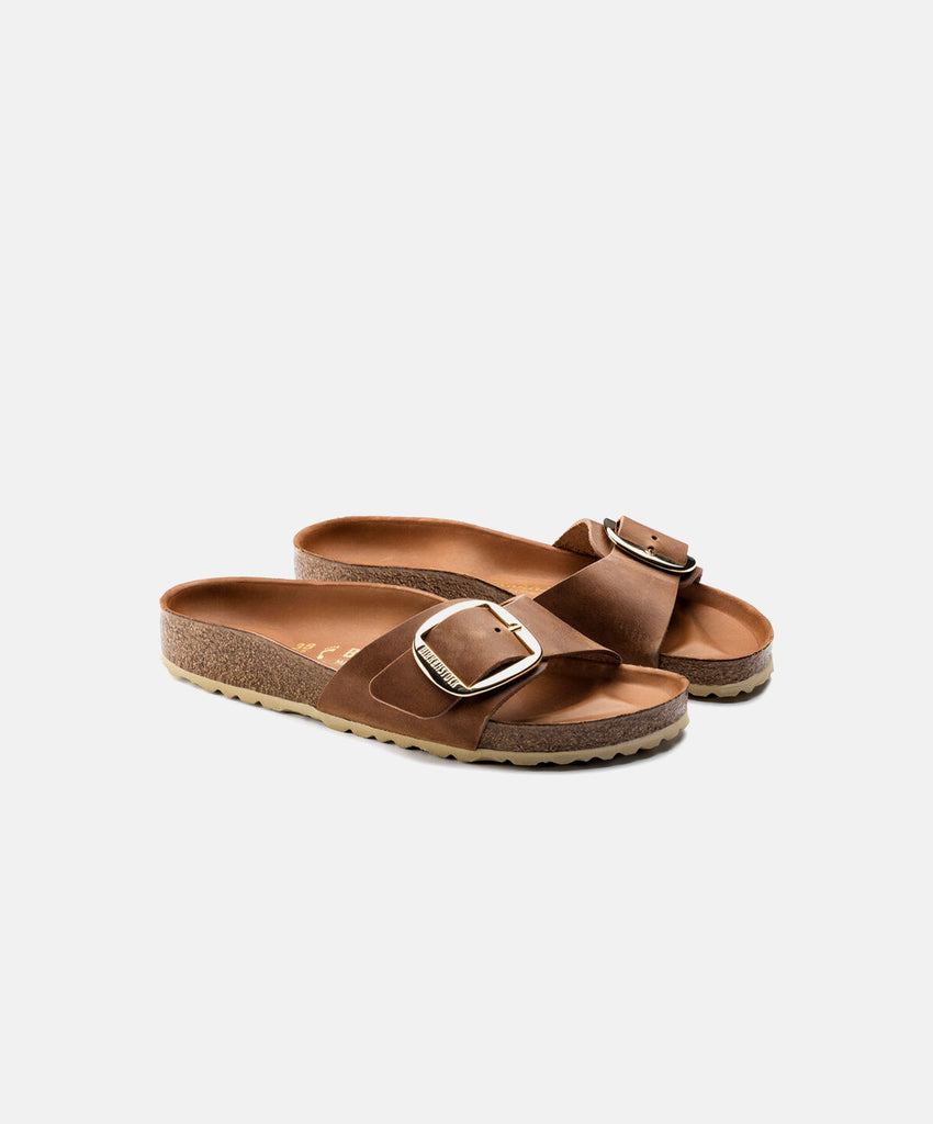 Birkenstock Madrid Big Buckle Oiled Leather Cognac | Free Shipping – Bstore