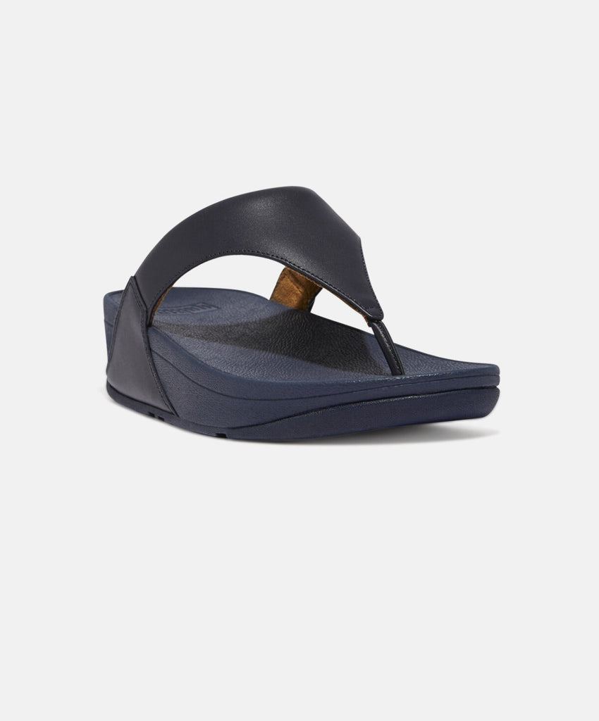 FitFlop Lulu Leather Deepest Blue Toe-Post Sandals | Free Express ...