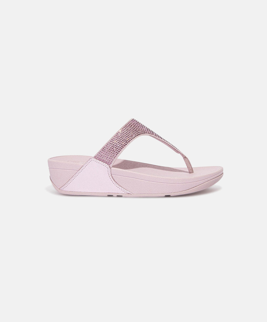 FitFlop Lulu Crystal Embellished Toe-Post Soft Lilac Sandals | Free ...