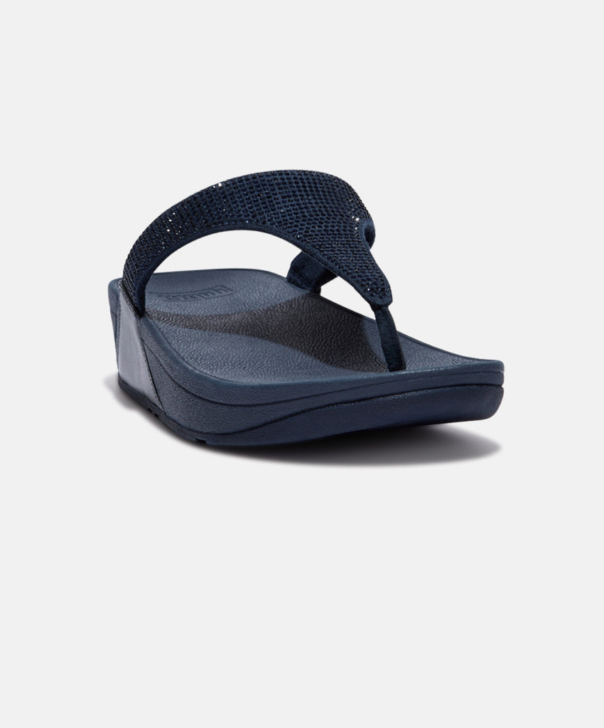 FitFlop Lulu Crystal Embellished Toe-Post Midnight Navy Sandals | Free ...