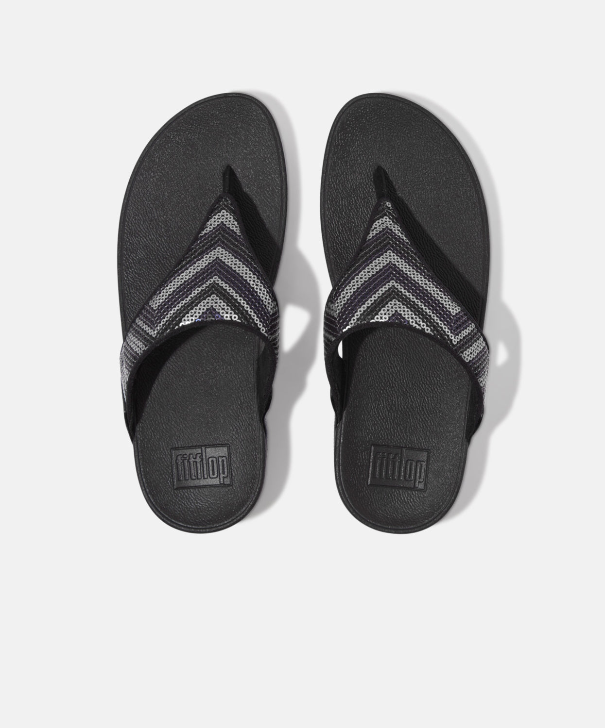 FitFlop Lulu Sequin ZigZag Black Toe-post Sandal | Free Express Shipping  Orders Over $120 – Bstore